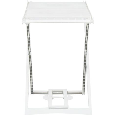 Étendoir à linge pliable Blanc Plastique vidaXL