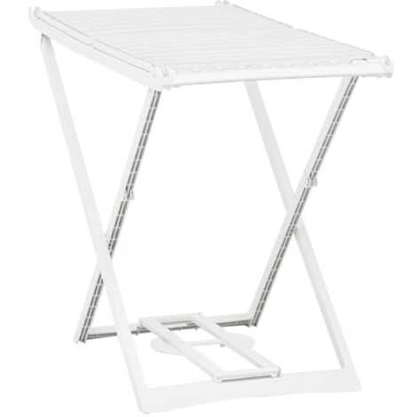 Étendoir à linge pliable Blanc Plastique vidaXL