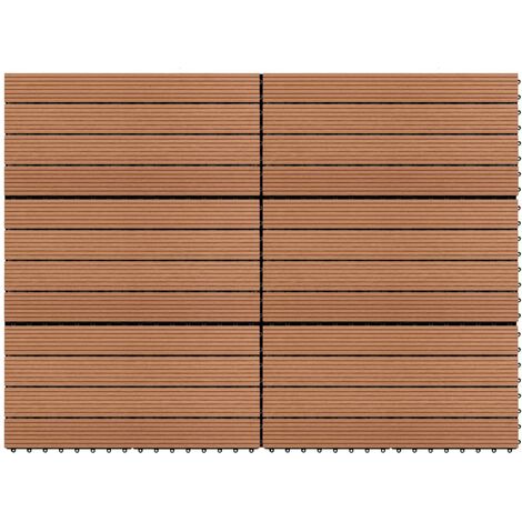 Dalles WPC 60x30 cm 6 pcs 1m² Marron vidaXL (1/5)