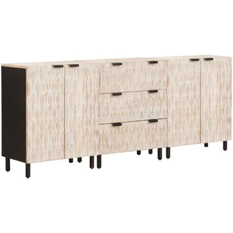 Buffet 3 pcs Finition Lavage Blanc 180 x 33 x 75 cm vidaXL (1/5)
