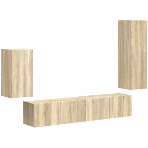 vidaXL Ensemble meuble TV 4 pcs Chêne Sonoma Bois d'ingénierie (1/5)