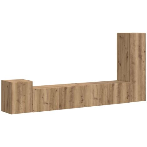 Ensemble meuble TV 3 pcs Chêne artisanal Bois d'ingénierie vidaXL (1/5)