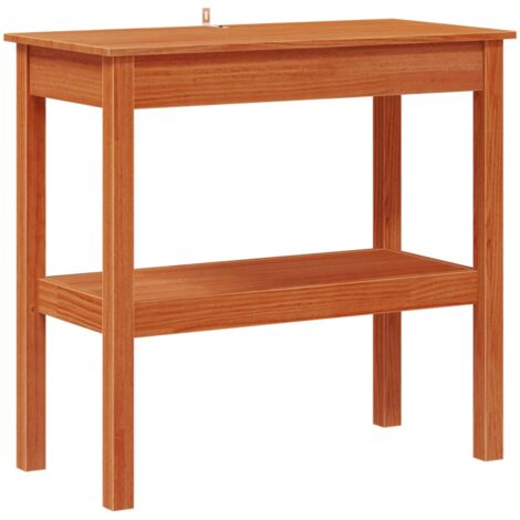 Table console avec étagère Brun Ciré 80 x 40 x 75 cm Pin massif vidaXL (1/5)