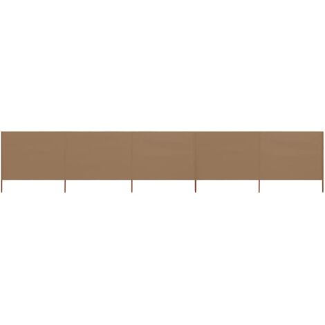 Paravent 5 panneaux Tissu 600 x 160 cm Taupe vidaXL