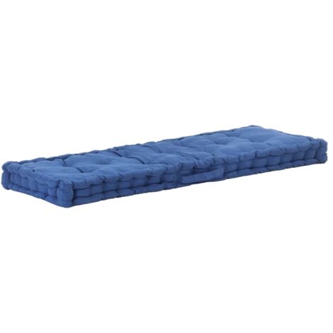 vidaXL Coussin de plancher de palette Coton 120x40x7 cm Bleu clair
