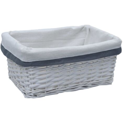 Ensemble de paniers gigognes 3 pcs Blanc Saule vidaXL