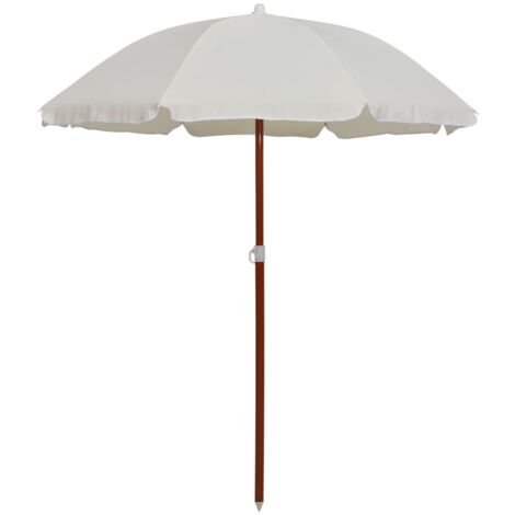 Parasol avec mât en acier 180 cm Sable vidaXL