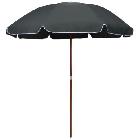Parasol de jardin avec mât en acier 240 cm anthracite vidaXL (1/6)