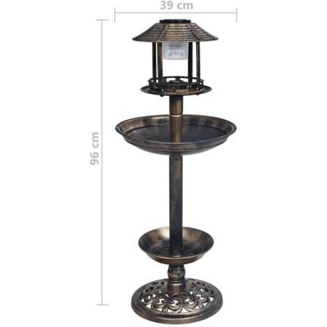 Bain décoratif pour oiseaux à LED à énergie solaire Plastique vidaXL