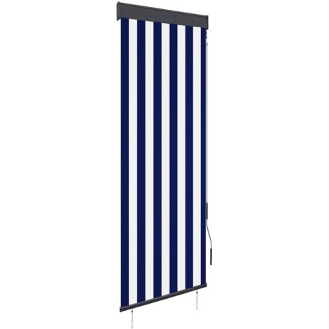 Store roulant d'extérieur 60x250 cm Bleu et blanc vidaXL