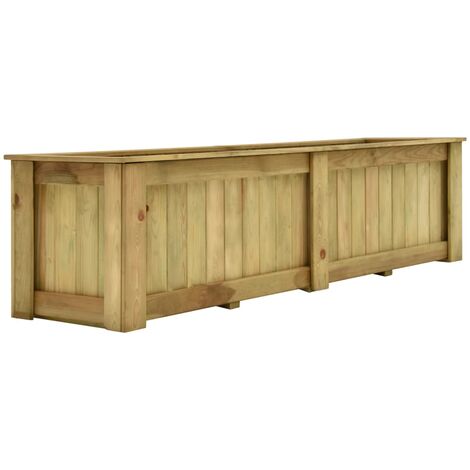 Vidaxl – Jardinière surélevée 196x50x50 cm en pin imprégné – Résistante aux intempéries – Assemblage facile pour balcons et jardins (1/5)