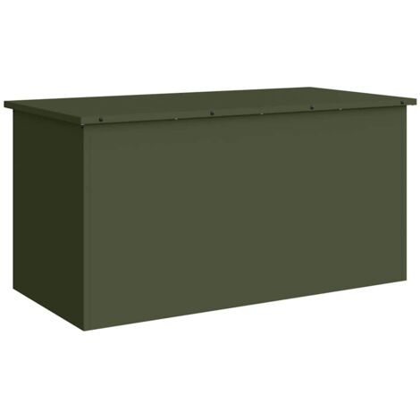 Vidaxl – Coffre de jardin en acier 100 x 50,5 x 50 cm – Résistant aux intempéries – Couvercle à vérin à gaz – Rangement extérieur durable