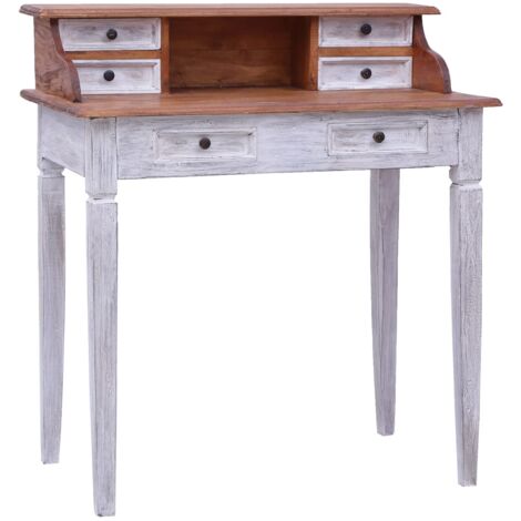 Bureau d'écriture et tiroirs 90x50x101 cm bois massif d'acajou vidaXL (1/5)