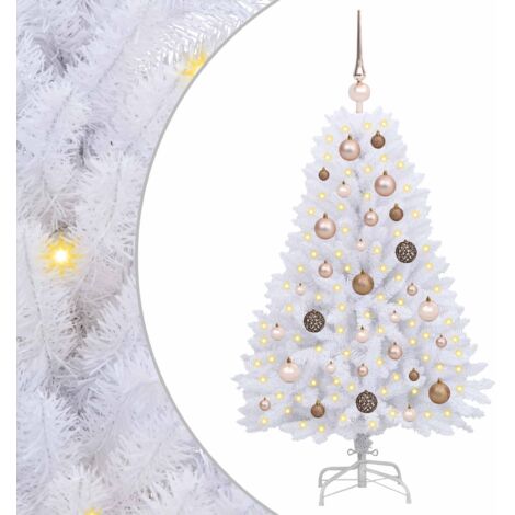 Sapin de Noël artificiel Blanc 68 x 68 x 120 cm PVC et métal vidaXL (1/5)