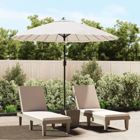 Parasol d'extérieur et mât avec aluminium 270 cm Blanc sable vidaXL