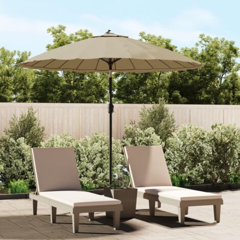 Parasol d'extérieur avec mât en aluminium 270 cm Taupe vidaXL