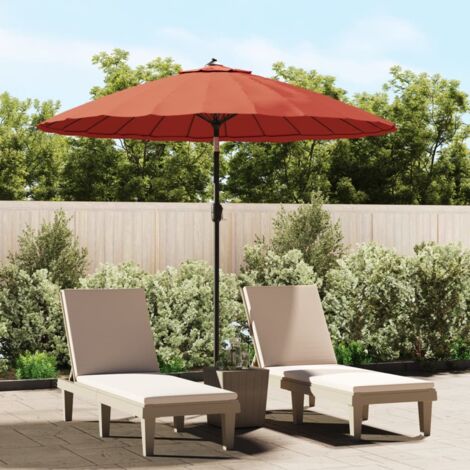 Parasol d'extérieur et mât avec aluminium 270 cm terre cuite vidaXL