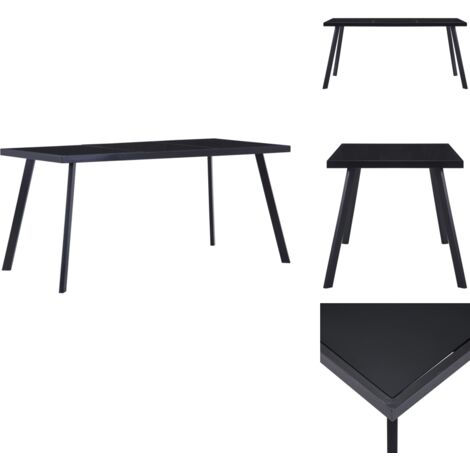 Table à manger Noir 180x90x75 cm Verre trempé vidaXL (1/5)