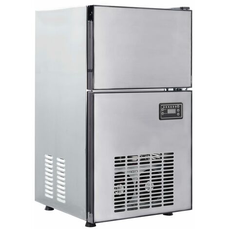 vidaXL Fabricant de cubes de glace avec porte Argenté 43 x 40 x 71 cm (1/5)