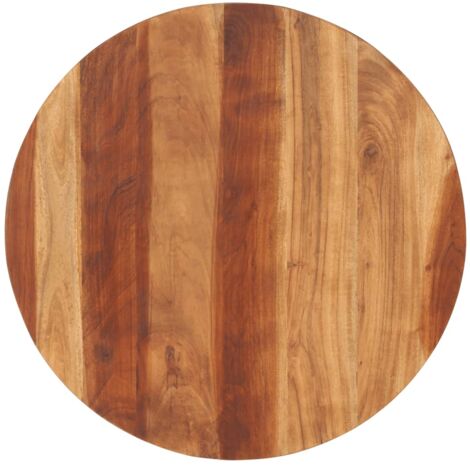 Vidaxl – Plateau de table rond en bois d'acacia massif 70 cm – Épaisseur 15-16 mm – Finition polie et vernie – Pour restaurants et cafés