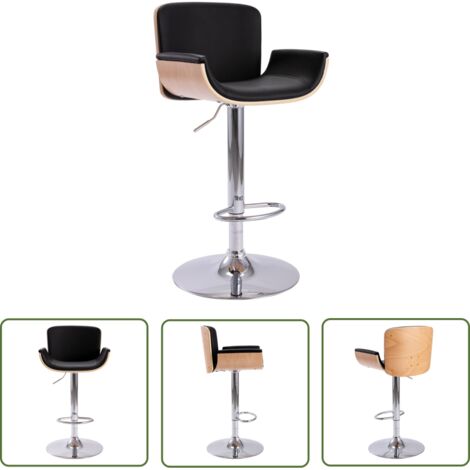 Tabouret de bar Noir Similicuir vidaXL (1/5)