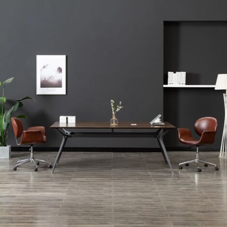 Chaise pivotante à manger Marron Similicuir vidaXL (1/5)