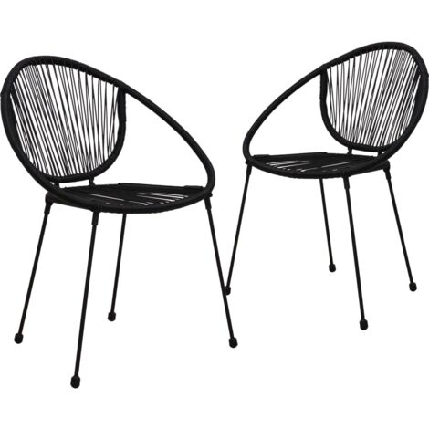 Chaises de jardin lot de 2 PVC Rotin Noir vidaXL (1/5)