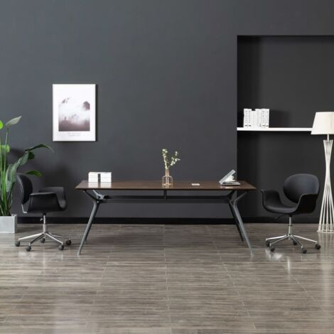 Chaise pivotante de bureau Noir Similicuir vidaXL (1/5)