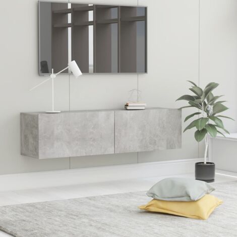 Meuble TV Gris béton 120x30x30 cm Bois d’ingénierie vidaXL