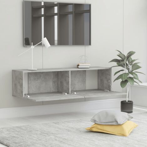 Meuble TV Gris béton 120x30x30 cm Bois d’ingénierie vidaXL