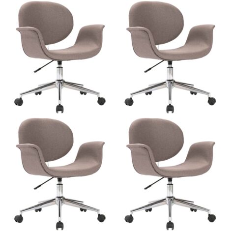 Chaises pivotantes à manger lot de 4 taupe tissu vidaXL (1/5)