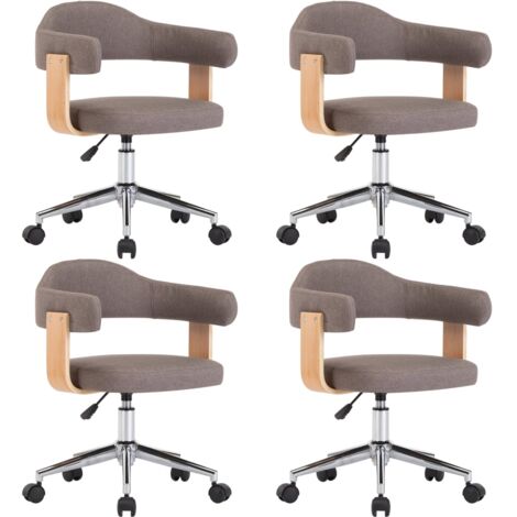 Chaises pivotantes à manger lot de 4 taupe bois courbé et tissu vidaXL (1/5)