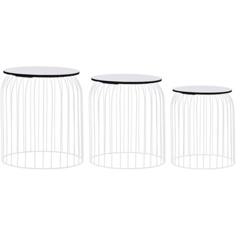 Tables basses 3 pcs Blanc vidaXL (1/5)