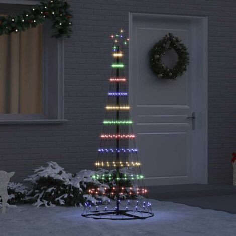 vidaXL Arbre de Noël LED avec 230 LED Multicolore 184,5 cm Métal (1/5)