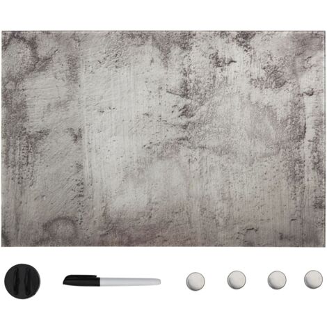 Tableau noir magnétique mural en verre trempé 50x30 cm – Épaisseur 4 mm – Facile à monter – Inclus : essuie-glace et stylo blanc