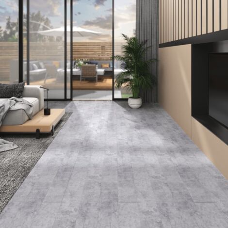 Planches de plancher PVC 5,02 m² 2 mm Autoadhésif Gris ciment vidaXL