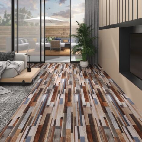 Vidaxl – Planches de sol PVC multicolores 5,26m² – 18 planches 122,8 x 23,8 cm – Épaisseur 2mm – Antidérapantes et ignifuges - 2mmMulticolore (1/5)