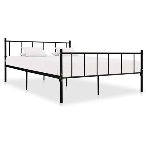 Cadre de lit sans matelas noir métal 180x200 cm vidaXL (1/5)