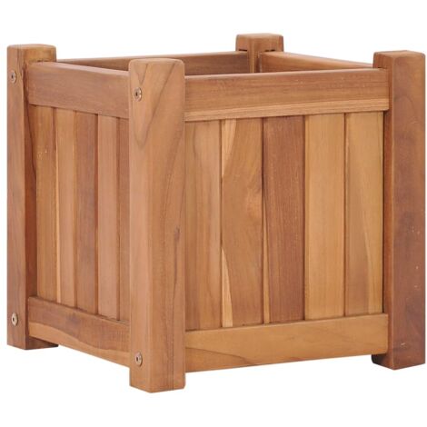 Vidaxl – Lit surélevé en bois de teck 30x30x30 cm – Finition à base d'eau – Assemblage requis – Élégant pour balcon et terrasse