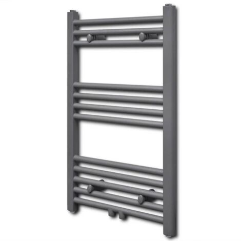 Vidaxl – Sèche-serviette eau chaude 500x764 mm – 12 barres transversales en acier – Puissance 293 W – Fixation murale pour salle de bain
