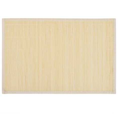 6 Napperons en bambou 30 x 45 cm Nature vidaXL