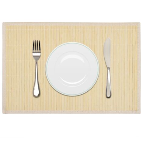 6 Napperons en bambou 30 x 45 cm Nature vidaXL