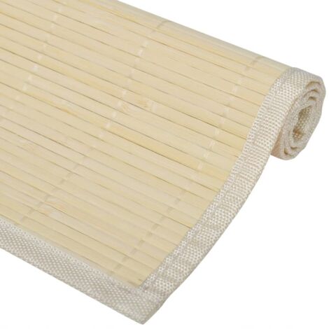 6 Napperons en bambou 30 x 45 cm Nature vidaXL