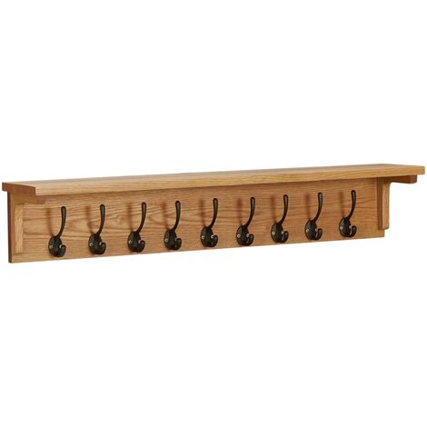 Porte-manteau 90x16x16 cm Bois de chêne massif vidaXL (1/5)