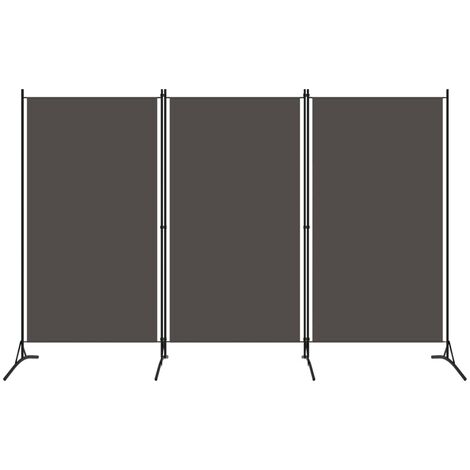 Vidaxl – Paravent 3 panneaux anthracite 260x180 cm – Tissu respirant 100% polyester – Design pliable pour espaces modulables