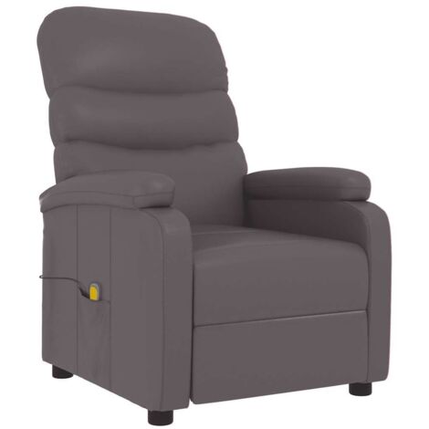Fauteuil de massage Gris Similicuir vidaXL (1/5)