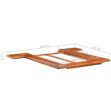 Cadre de lit Futon japonais sans matelas Bois massif 100x200 cm vidaXL