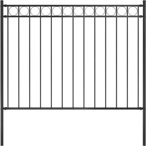 Vidaxl – Clôture en acier thermolaqué 1.81x1.2 m – Barrière de sécurité robuste – Design circulaire pour jardin et terrasse – Fixations incluses