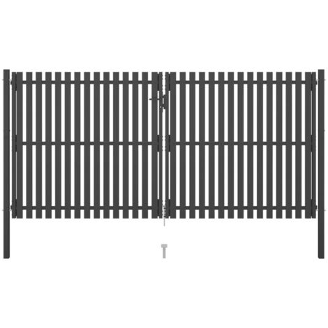 Portail de clôture de jardin Acier 4x2,25 m Anthracite vidaXL
