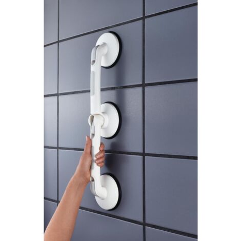 Barre d'appui angulaire à ventouse Premium blanc RIDDER